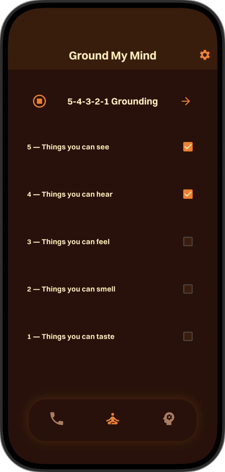 Quick exercises screen